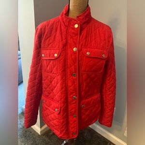Crown & Ivy Misses Red Quilted Lined Lightweight Puffer Jacket Coat Size XL